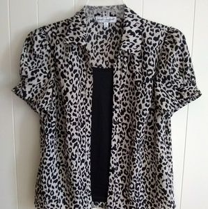 Rebecca Malone Layered Cheetah Blouse